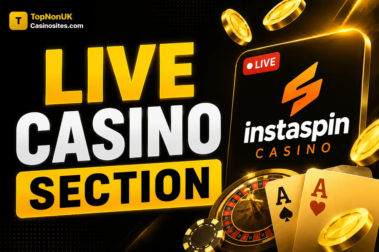 InstaSpin Casino live casino section with HD live dealer roulette and blackjack