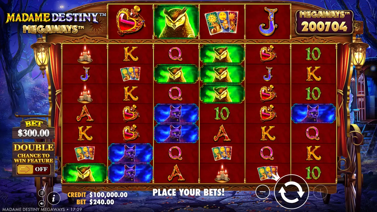 Madame Destiny Megaways slot review — Pragmatic Play's 200,704-ways fortune teller slot with Wheel of Fortune bonus and 5,000x max win at non UK casinos not on Gamstop