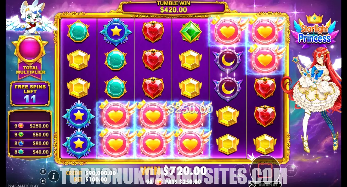 Starlight Princess slot review — Pragmatic Play's anime-themed scatter pays slot with multiplier orbs at non UK casinos not on Gamstop