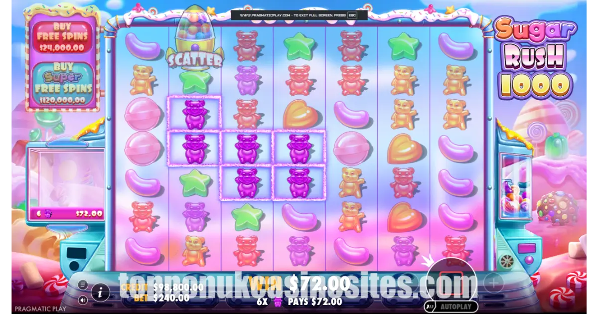 Sugar Rush 1000 slot — play at non UK casinos not on Gamstop
